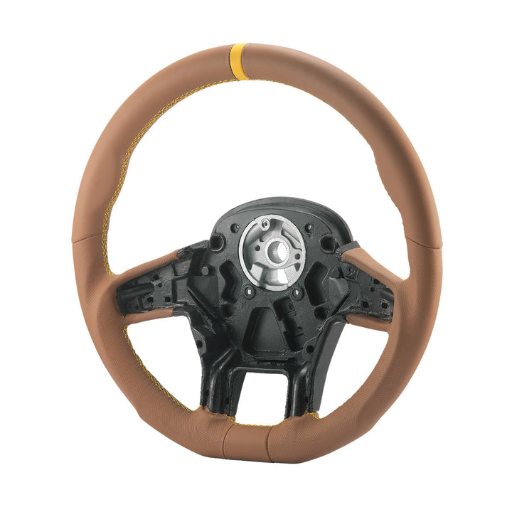 18" YourGrip GT PRO Leather Steering Wheel For 2012-2021 Peterbilt 579 &amp; 2013-2021 Kenworth T680 - Brown