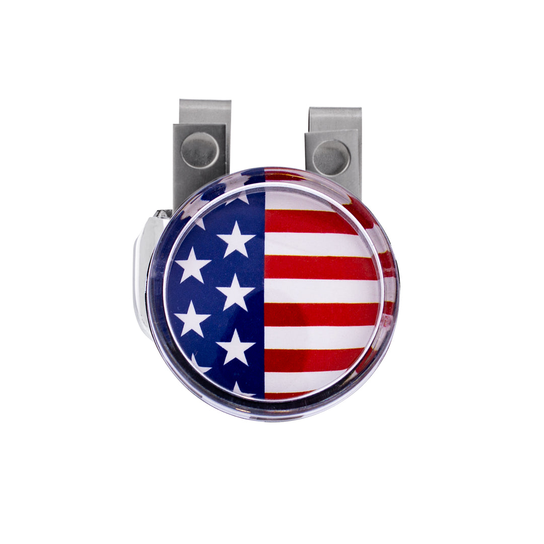 Vintage Steering Wheel Spinner With Clear Removable Top &amp; Additional Flag Inserts