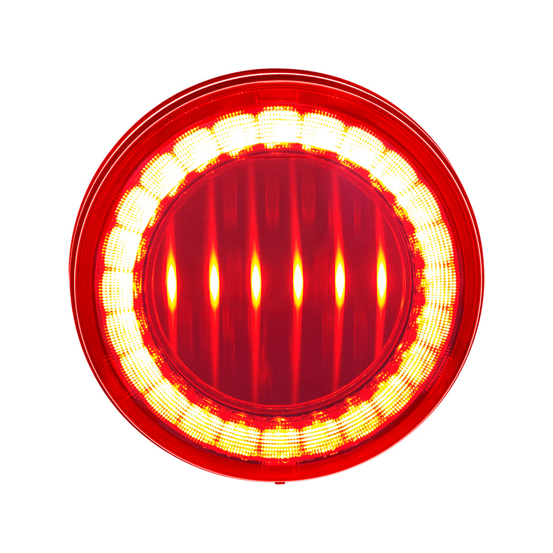 30 LED 4" Round Lumos Light I - Series (Stop, Turn &amp; Tail) - Red LED/Red Lens