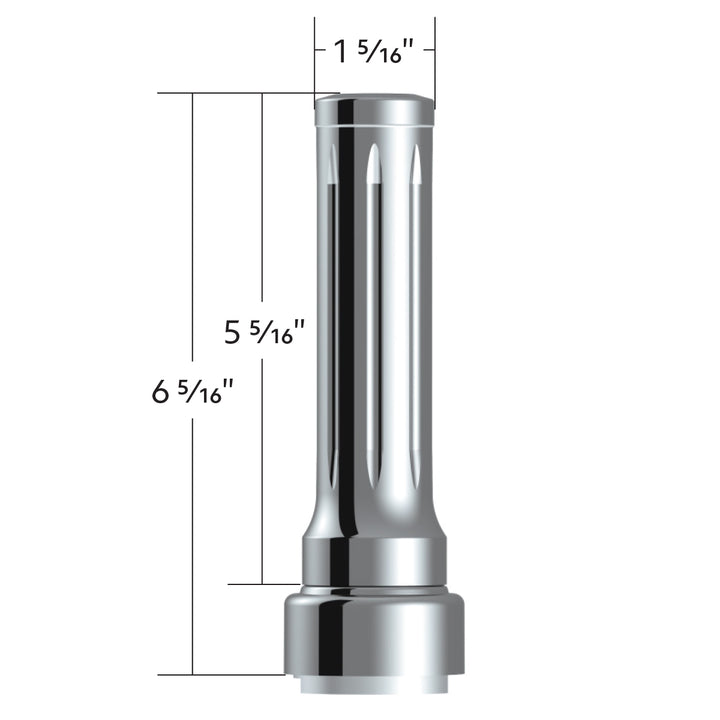 Thread-On Dallas Style Gearshift Knob With 9/10 Speed Adapter - Chrome/Vertical