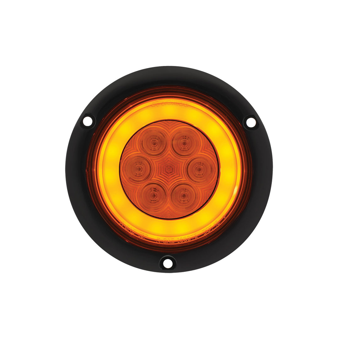 21 LED 4" Flange Mount GloLight (Turn Signal) - Amber LED/Amber Lens