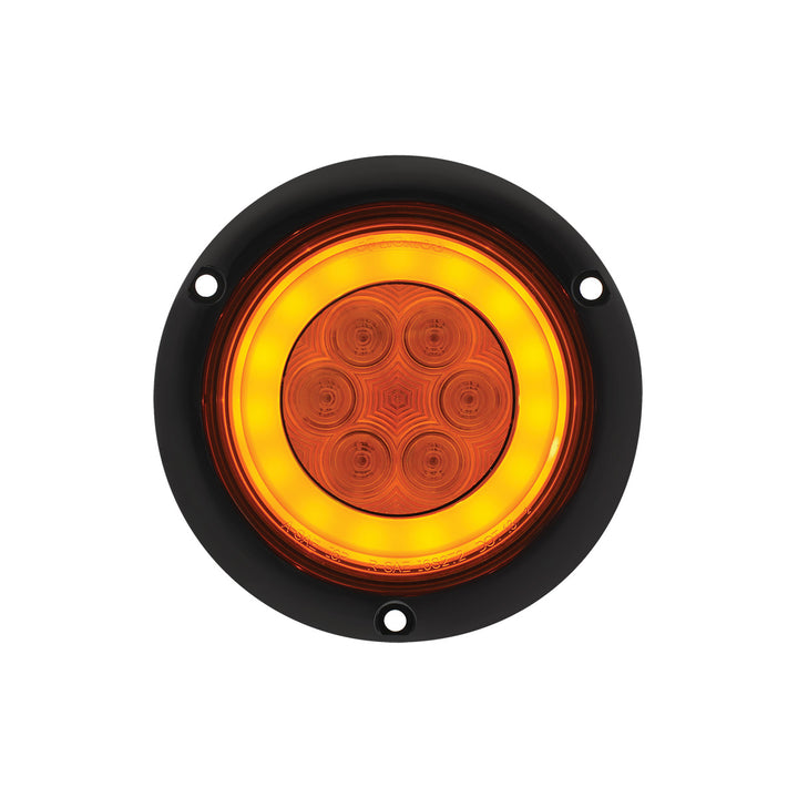 21 LED 4" Flange Mount GloLight (Turn Signal) - Amber LED/Amber Lens
