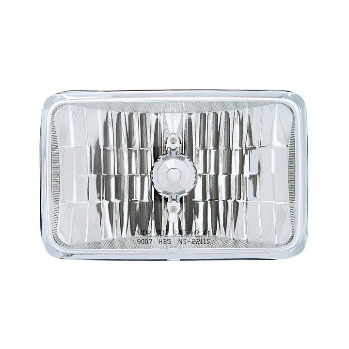 4" x 6" Crystal Rectangular Headlight, Glass Lens - High Beam