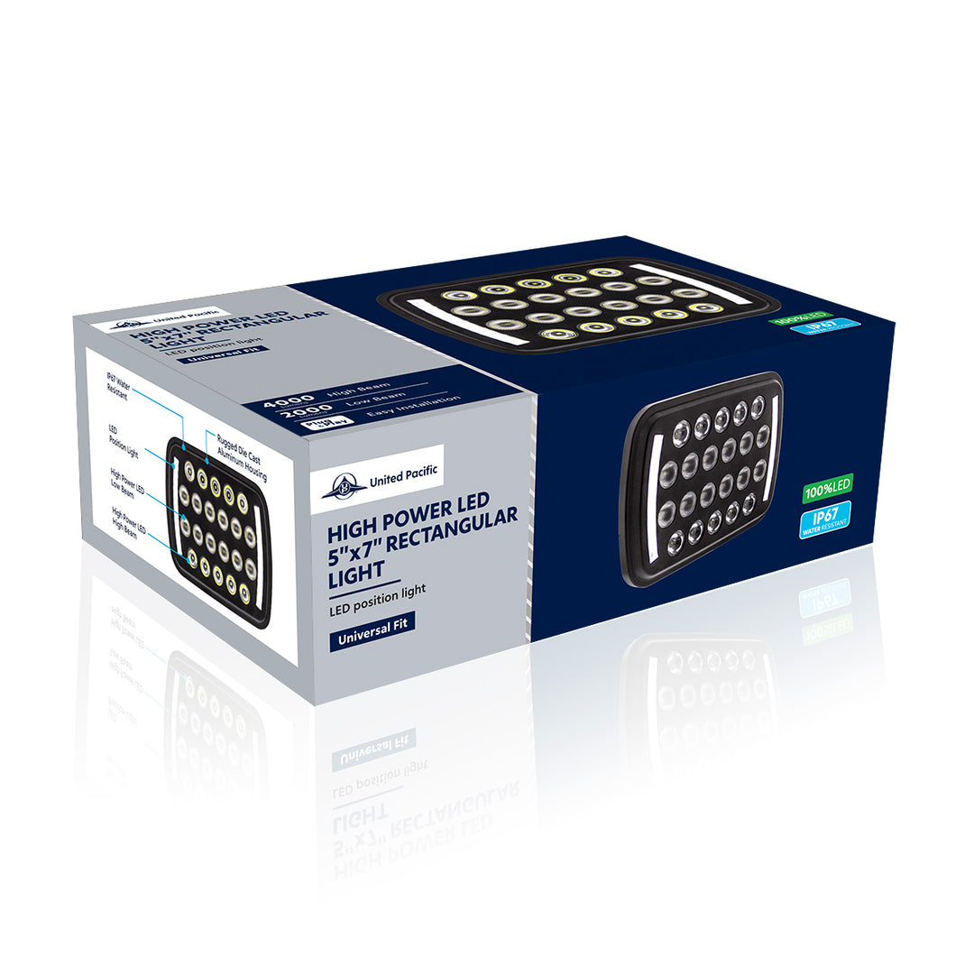 ULTRALIT - 22 High Power LED Rectangular Light With LED Position Light Bars