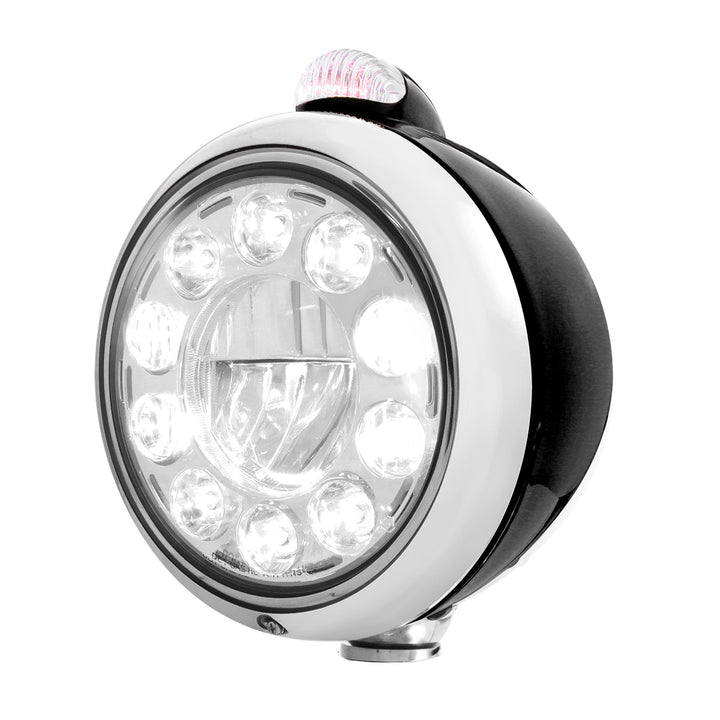 Black Guide 682-C Headlight 11 LED Bulb &amp; Dual Mode LED Signal - Clear Lens
