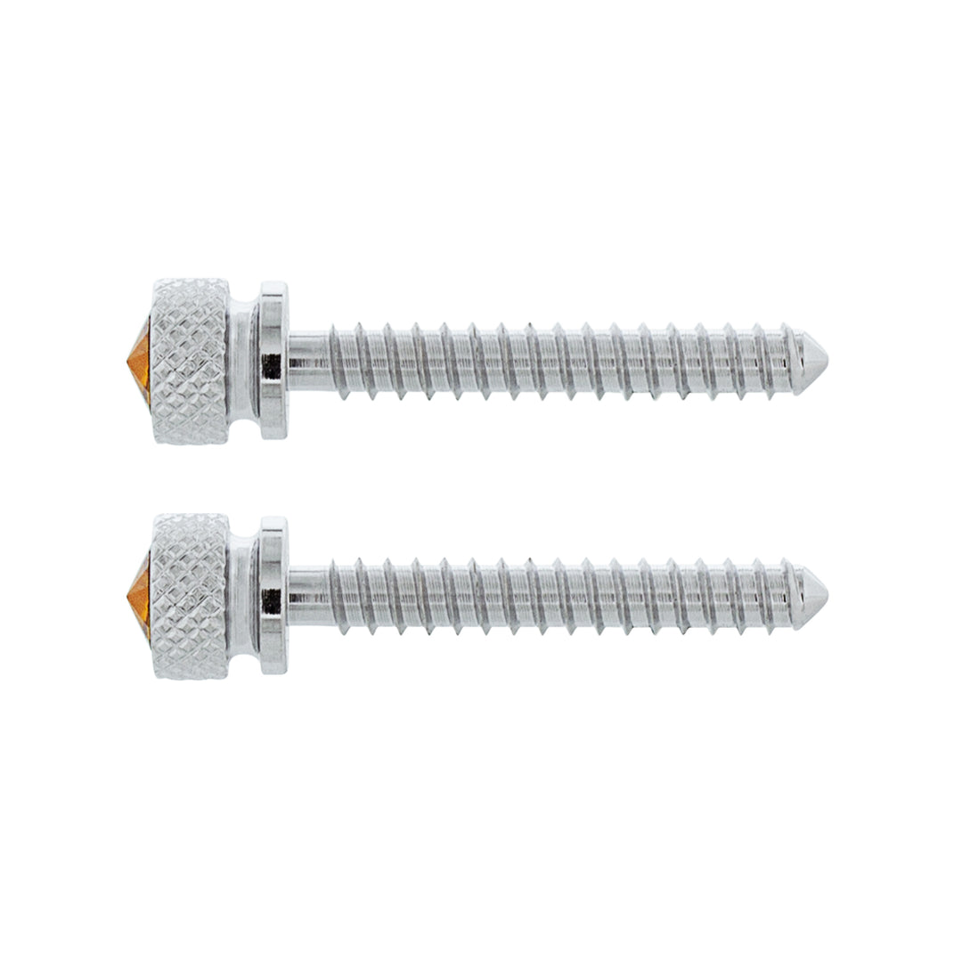 Chrome Long Dash Screw With Color Crystal For Freightliner - Copper (2-Pack)