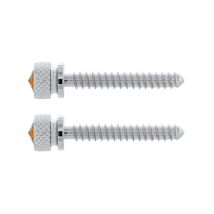 Chrome Long Dash Screw With Color Crystal For Freightliner - Copper (2-Pack)