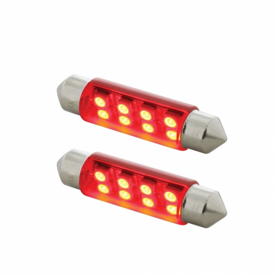 8 SMD High Power Micro LED 211 - 2 Dome Light Bulb - Red (2-Pack)