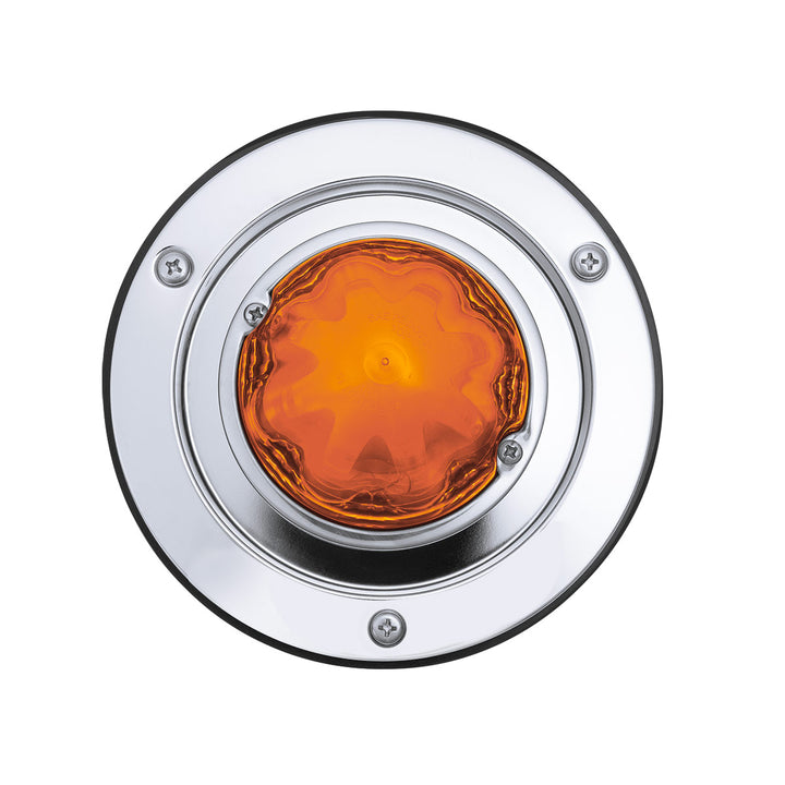 9 LED Dual Function GloLight Watermelon Sleeper Bunk Kit With 304 Stainless Steel Bezel - Amber LED/Amber Lens