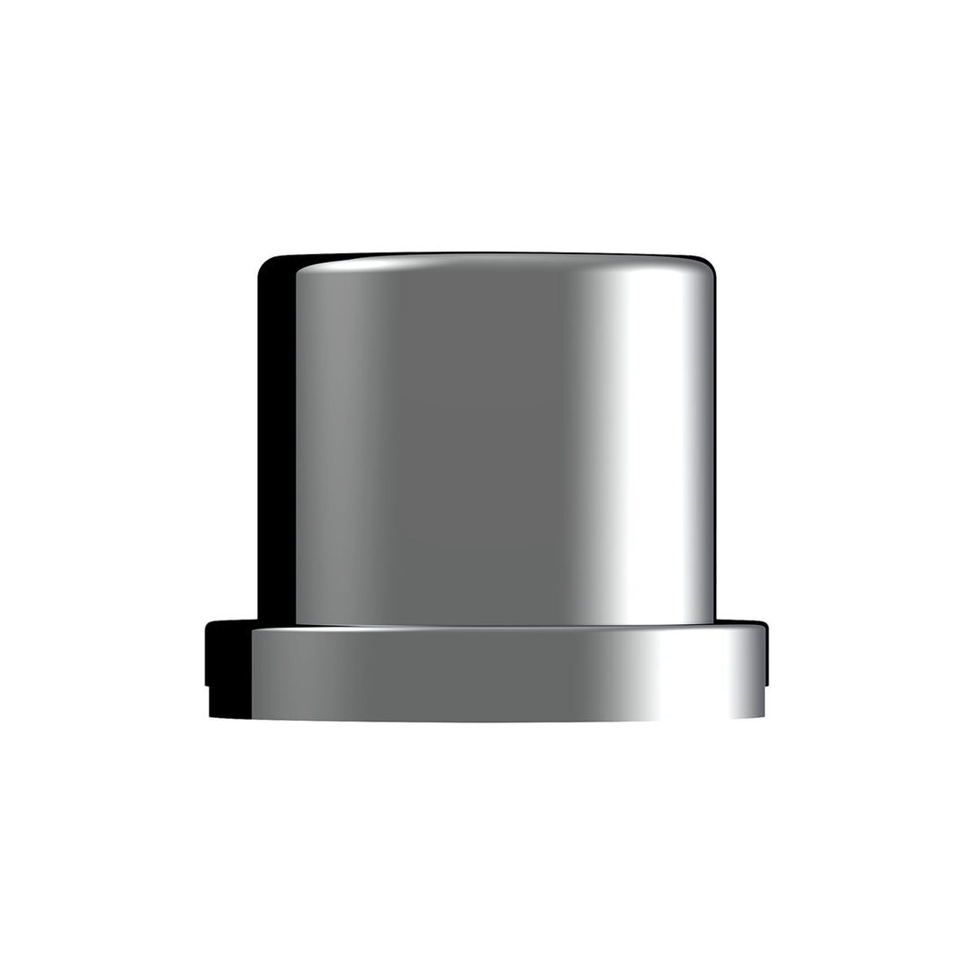 15/16" x 1-3/16" Chrome Plastic Flat Top Nut Cover - Push-On (Bulk)