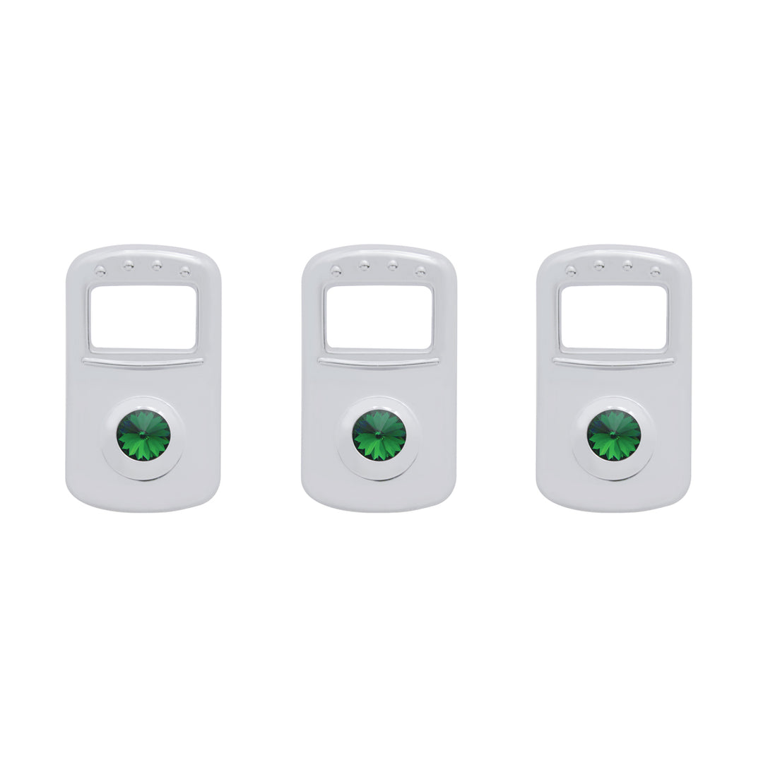 Rocker Switch Cover For Kenworth/Peterbilt - Green Crystal (Card of 3)