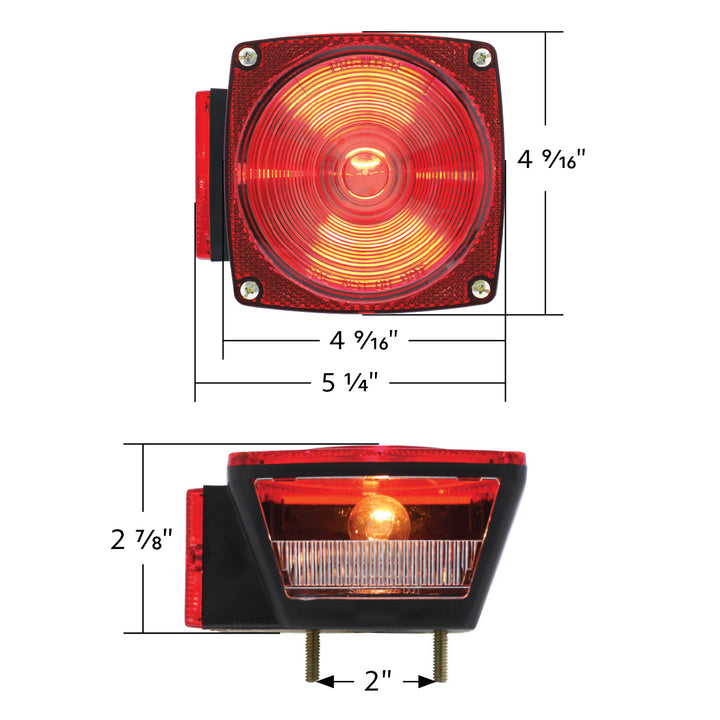 Under 80" Wide Combination Trailer Light With License Light (50 Pcs)
