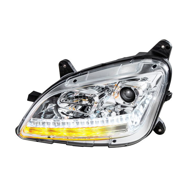 Chrome Projection Headlight With LED Sequential Turn and DRL For 2012-2021 Peterbilt 579 - Driver