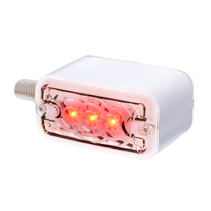 6 LED Single Function Double Face Light - Horizontal Mount - Amber &amp; Red LED/Clear Lens