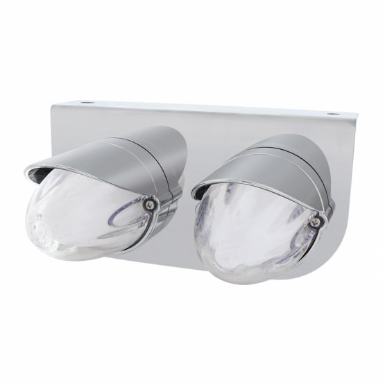 Stainless Steel Bracket With Two 9 LED Dual Function GloLight Watermelon Grakon 1000 Lights &amp; Visors - Clear Lens
