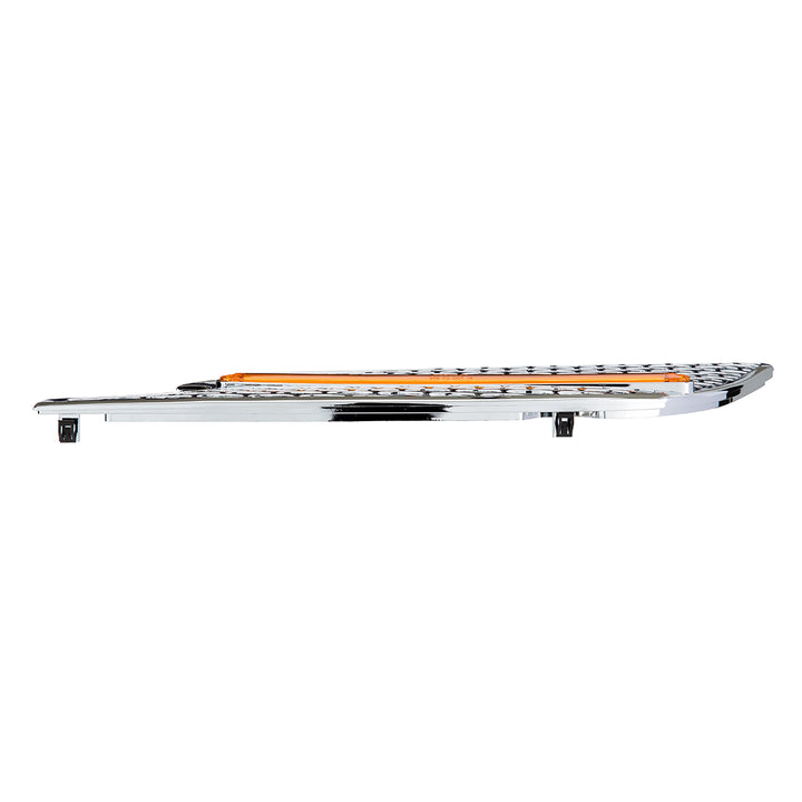 Chrome Air Intake Grille With LED GloLight For 2012-2021 Peterbilt 579 (Driver) - Amber LED/Amber Lens