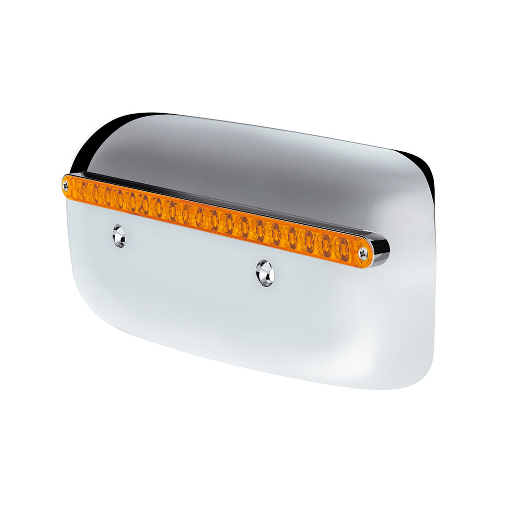 19 LED Rear Headlight Housing Cover For 2008-2023 Peterbilt 389 (Passenger) - Amber LED/Lens
