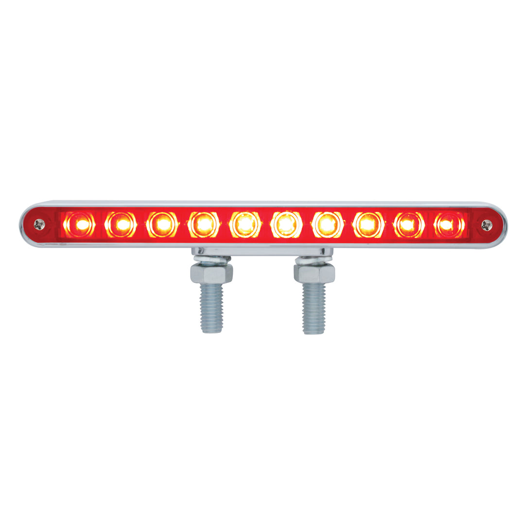 20 LED 9" Double Face Light Bar - Amber &amp; Red LED/Amber &amp; Red Lens