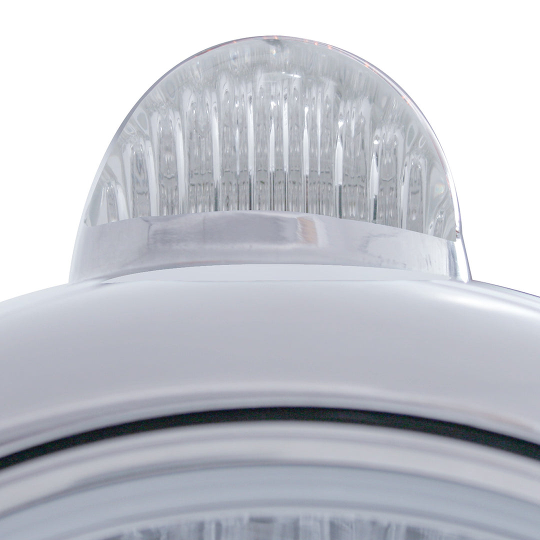 Chrome Guide 682-C Headlight H6024 &amp; Dual Mode LED Signal - Clear Lens