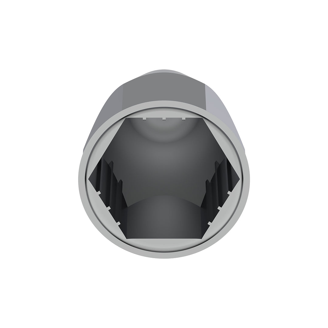 1-1/2" x 2-3/4" Chrome Plastic Bullet Nut Covers - Push-On (Color Box of 20)