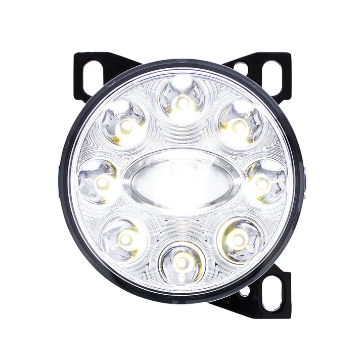 9 LED Projector Fog Light With LED Position Lights For Peterbilt 579/587 &amp; Kenworth T660 - Chrome