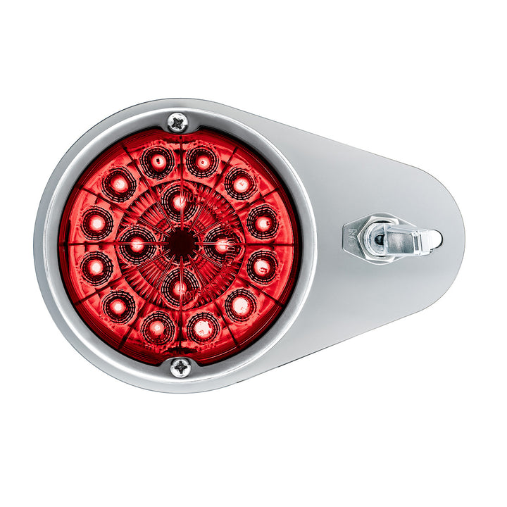 304 Stainless Steel Above Door Dome Light Kit W/ 17 LED Double Fury Watermelon For 1994-2025 KW W900 - Red &amp; White LED