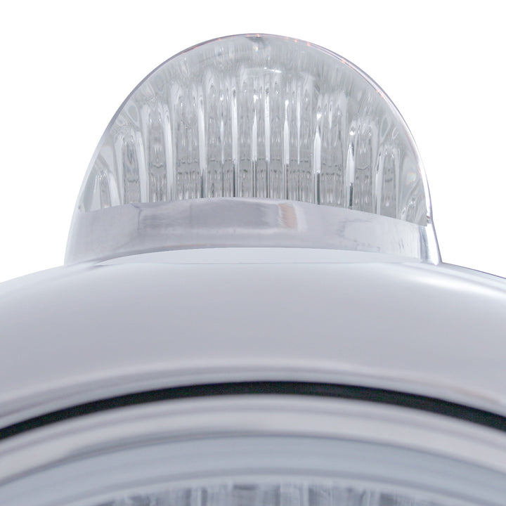 Stainless Steel Guide 682-C Headlight H4 &amp; Dual Mode LED Signal - Clear Lens