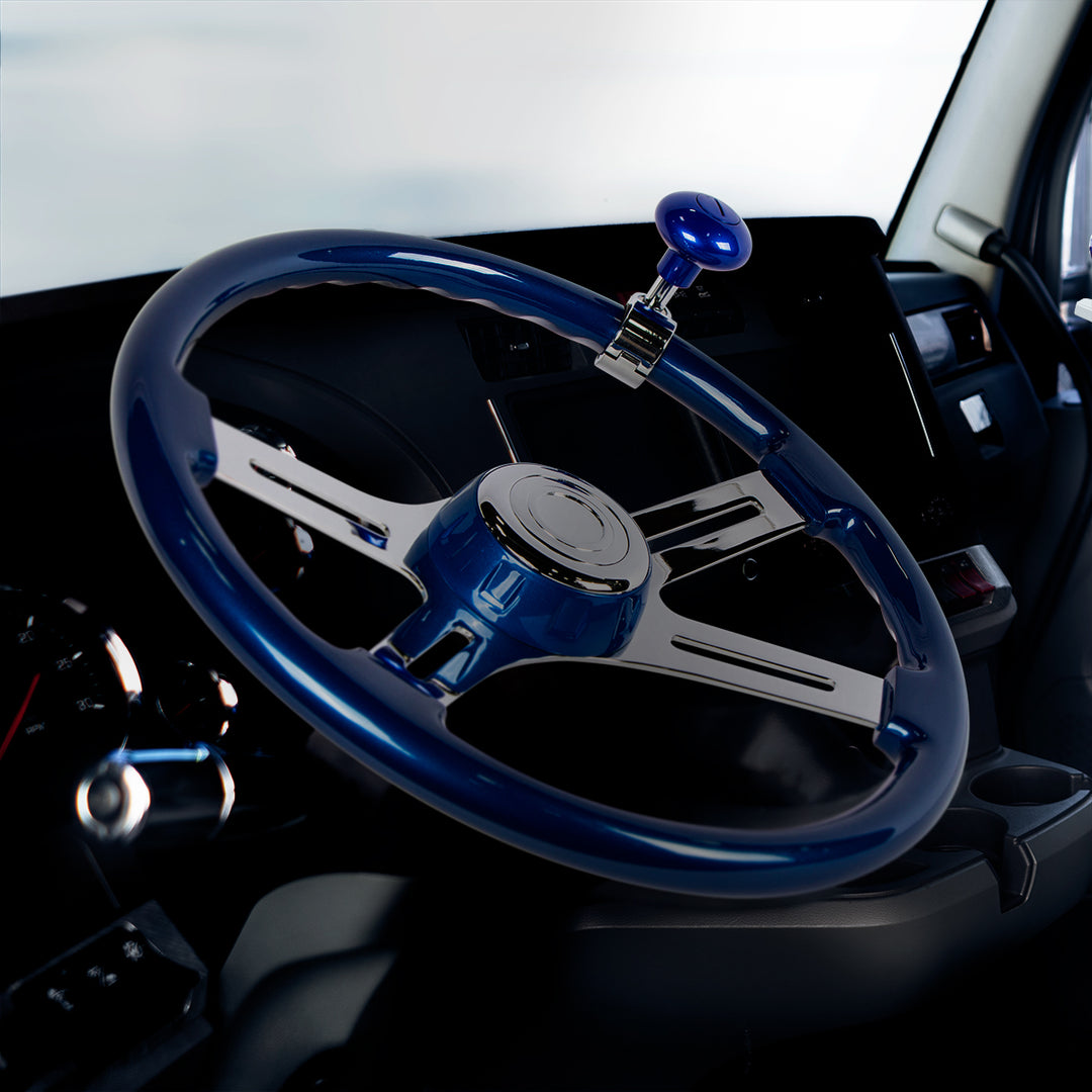 18" Color 4 Spoke Steering Wheel - Electric Blue