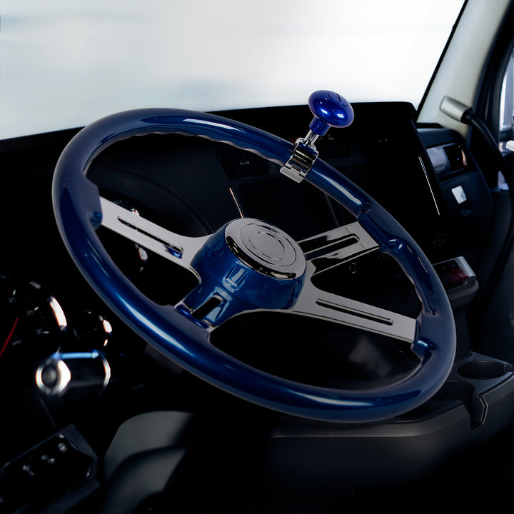 18" Color 4 Spoke Steering Wheel - Electric Blue