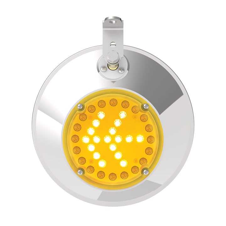 8-1/2" 430 Stainless Steel Convex Mirror With LED - Passenger