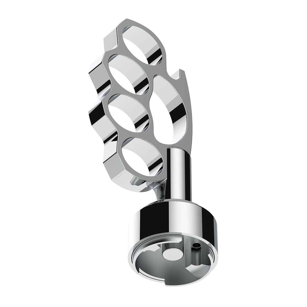 Thread-On Knuckle Gearshift Knob With Chrome 9/10 Speed Adapter - Chrome