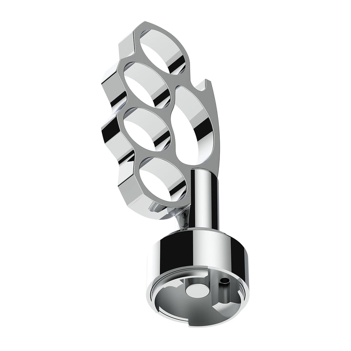 Thread-On Knuckle Gearshift Knob With Chrome 9/10 Speed Adapter - Chrome