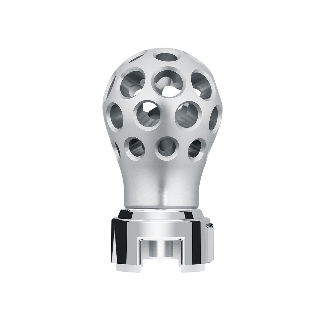 Thread-On Annodized Phoenix Style Ball Gearshift Knob With LED 13/15/18 Speed Adapter - Purple LED