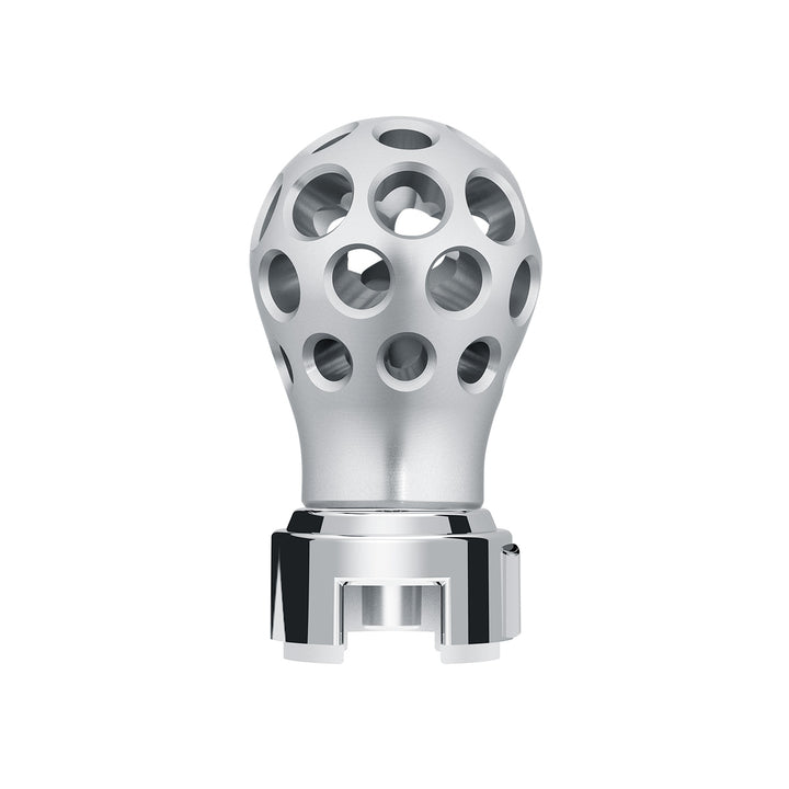 Thread-On Annodized Phoenix Style Ball Gearshift Knob With LED 13/15/18 Speed Adapter - Purple LED