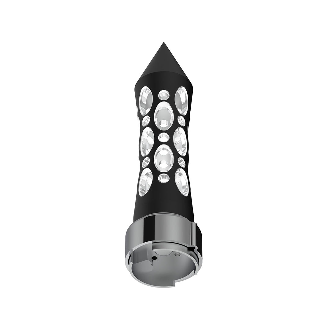 Thread-On Daytona Style Spike Gearshift Knob With LED 9/10 Speed Adapter - Black/White LED
