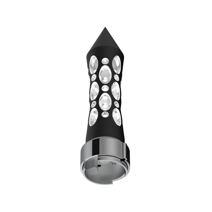 Thread-On Daytona Style Spike Gearshift Knob With LED 9/10 Speed Adapter - Black/White LED
