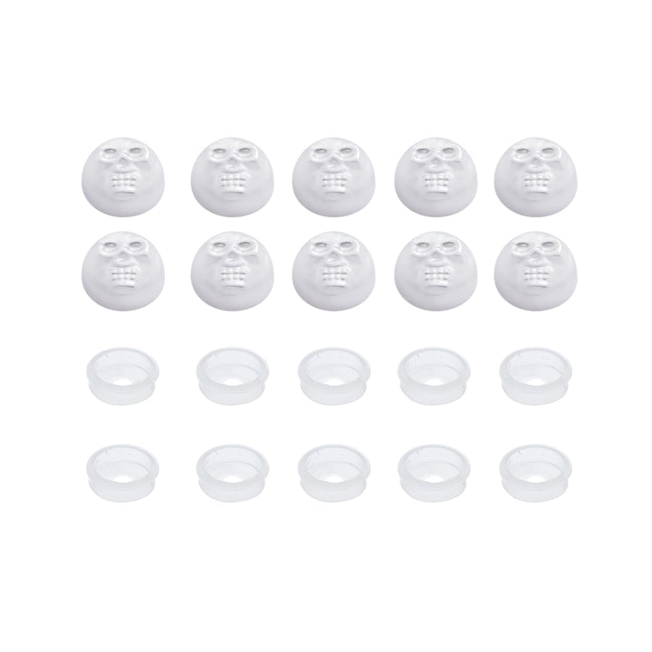 Chrome Plastic Skull Snap-On Cap For 