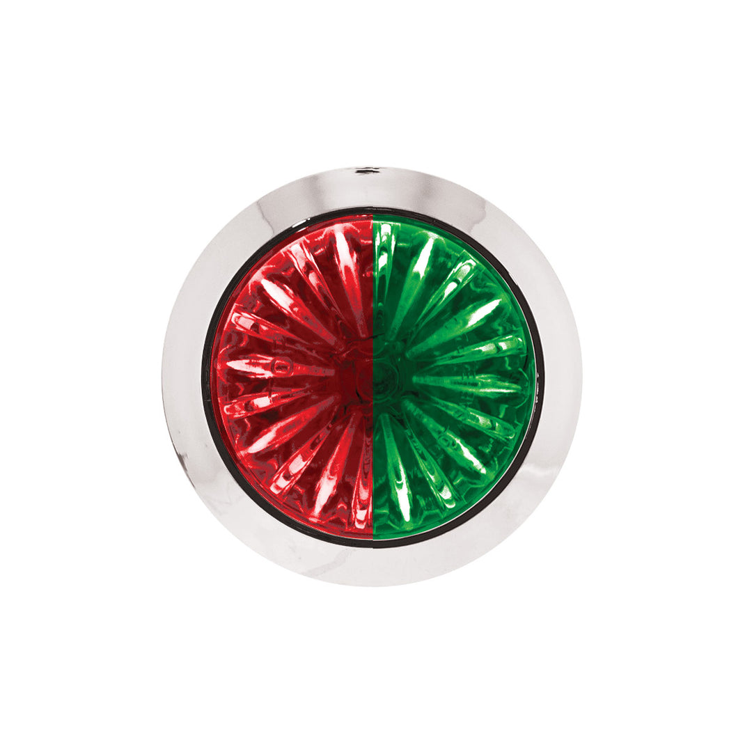 4 LED 1-1/8" Watermelon Double Fury Light With Clear Lens (Clearance/Marker) - Red &amp; Green LED