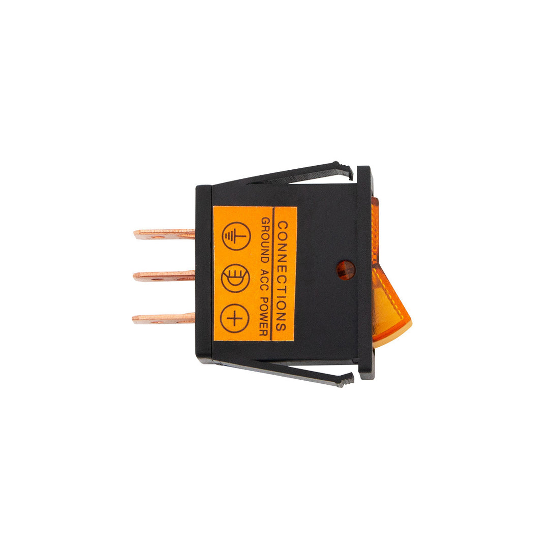 Amber Illum Rocker 20 Amp 12V S.P.S.T. On/Off 1 Pc.
