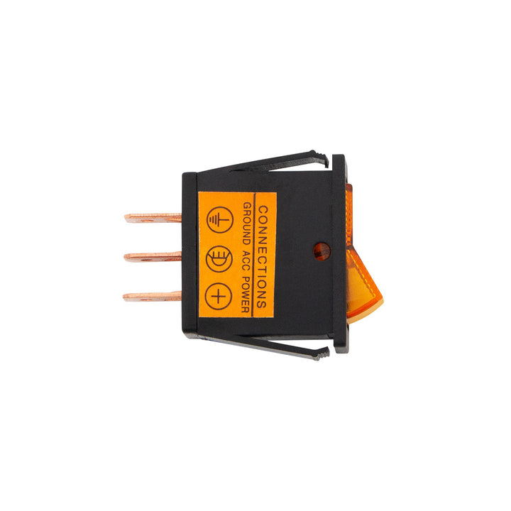 Amber Illum Rocker 20 Amp 12V S.P.S.T. On/Off 1 Pc.