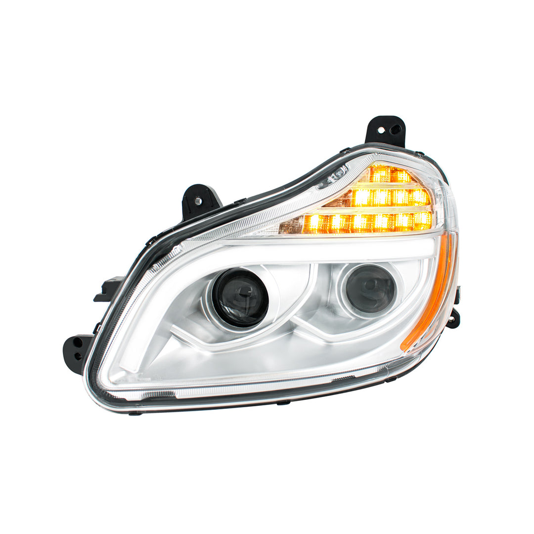 Chrome 8 LED Projection Headlight For 2013-2021 Kenworth T680 - Driver