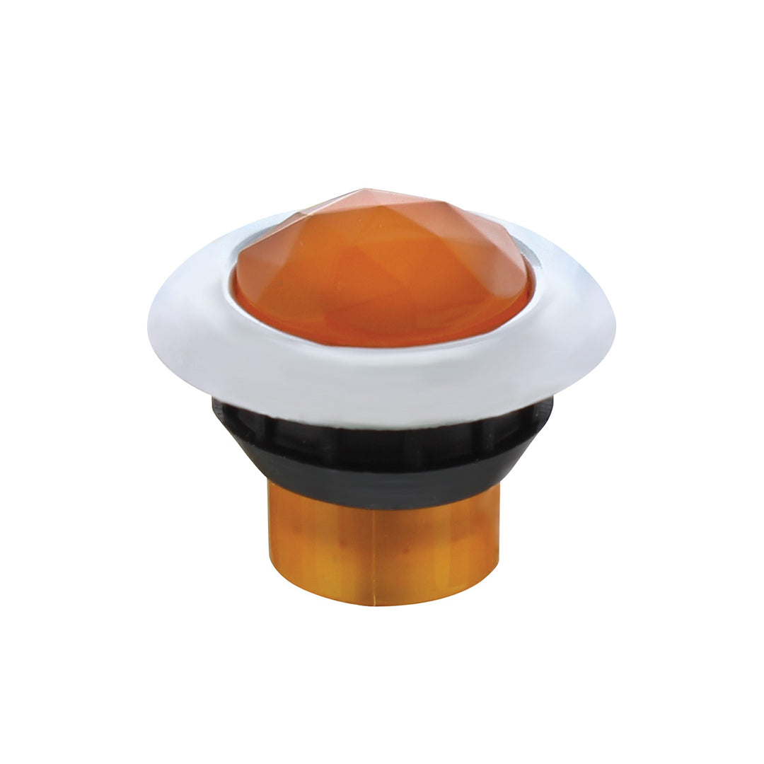 3 LED Dual Function 3/4" Mini Light (Clearance/Marker) With Faceted Crystal Lens - Amber LED/Amber Lens