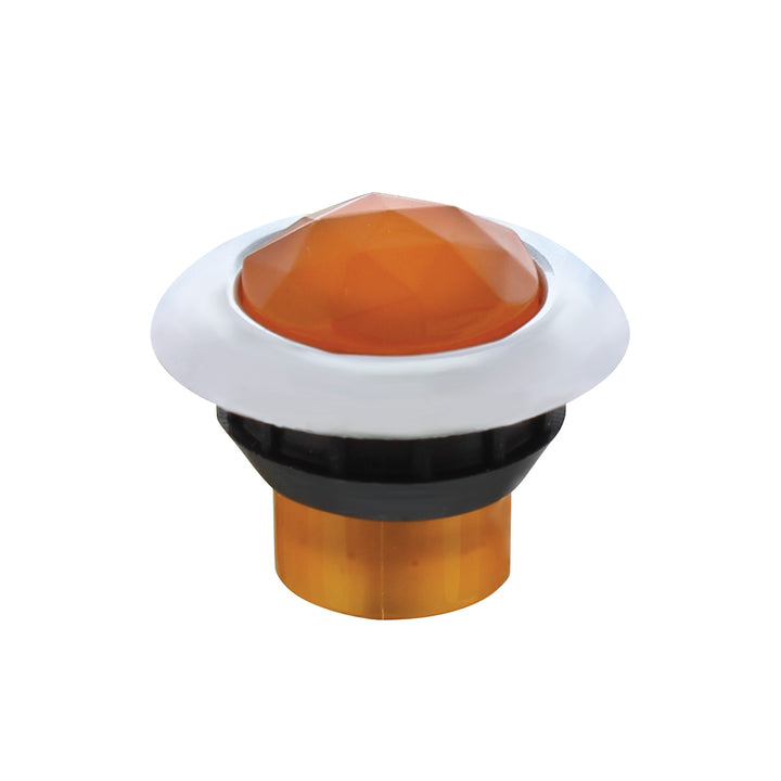 3 LED Dual Function 3/4" Mini Light (Clearance/Marker) With Faceted Crystal Lens - Amber LED/Amber Lens