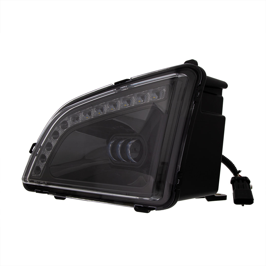 18 LED Black Projector Fog Light With Position Light For 2018-2024 Volvo VNL - Driver/Left