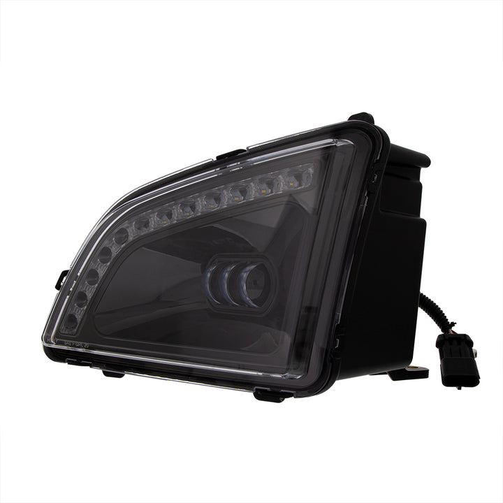 18 LED Black Projector Fog Light With Position Light For 2018-2024 Volvo VNL - Driver/Left