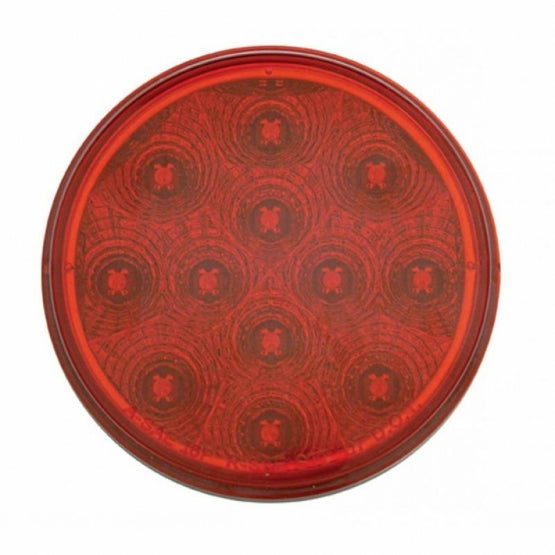 3-3/4" Bolt Pattern Deluxe Stainless Steel Spring Loaded Bar W/6 x 12 LED 4" Light - Red LED &amp; Lens (Pair)