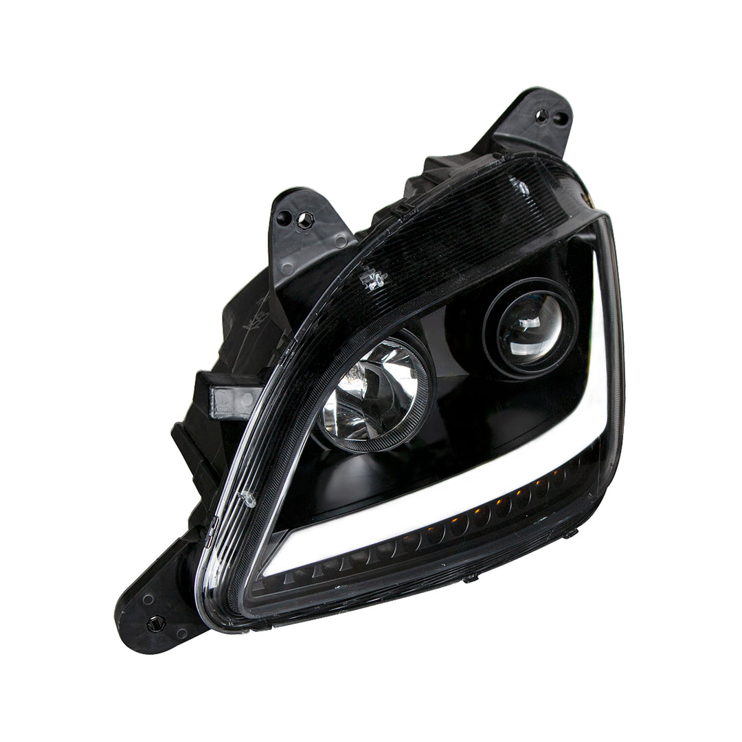 Black Projection Headlight With LED Position &amp; Signal For 2012-2021 Peterbilt 579 - Driver
