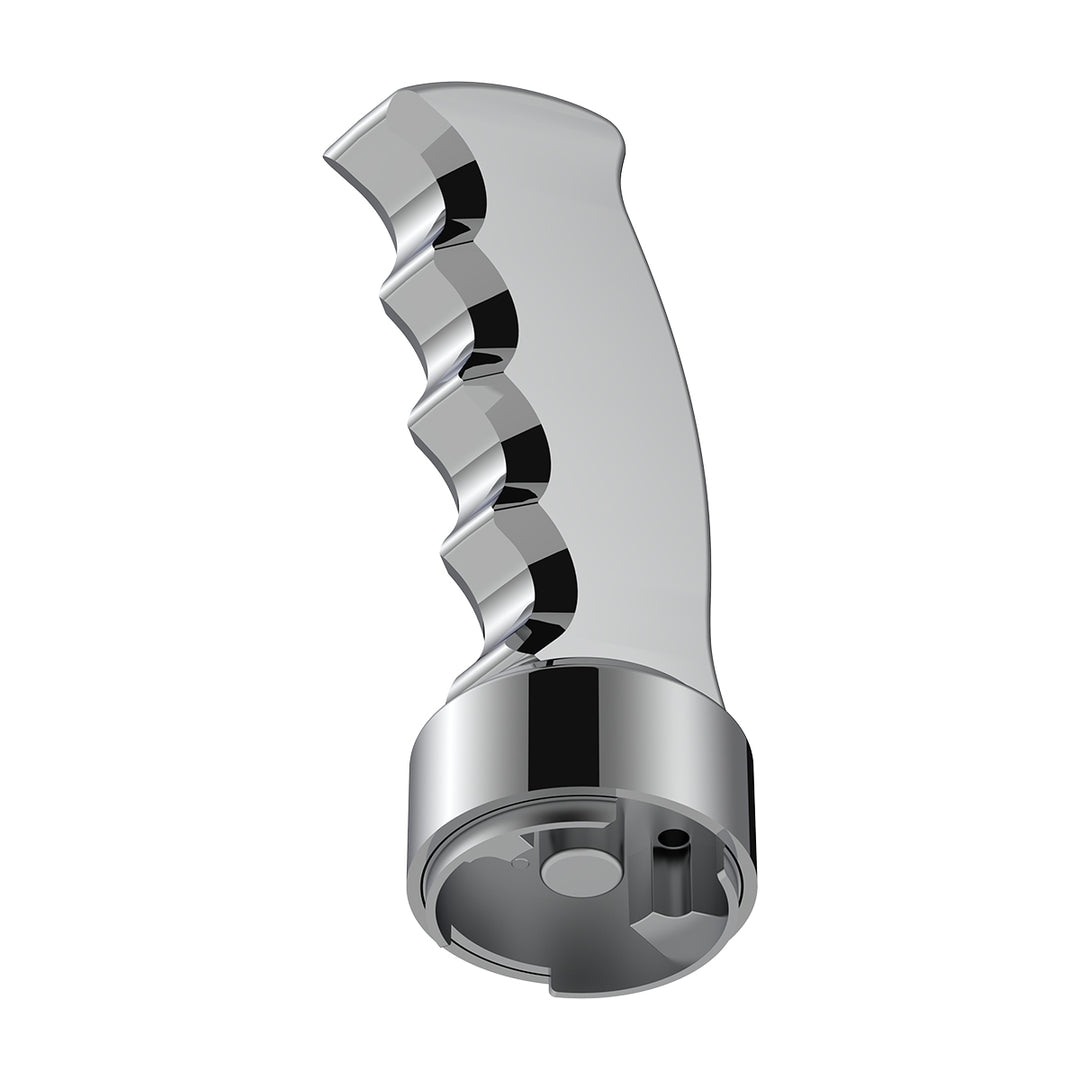 Thread-On Pistol Grip Gearshift Knob With Chrome 9/10 Speed Adapter - Chrome