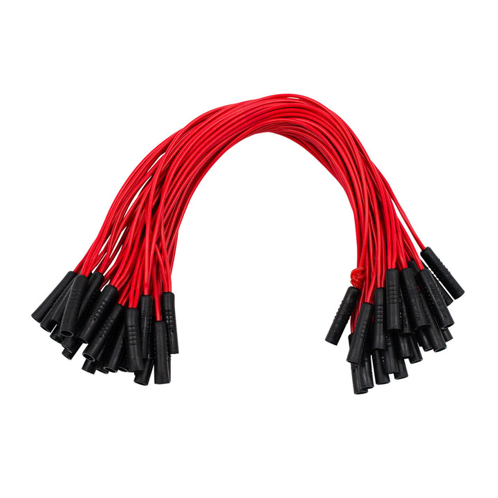 0.180" Female Plug Red Wire Harness With 50 Plugs - 12" Lead (Bulk)