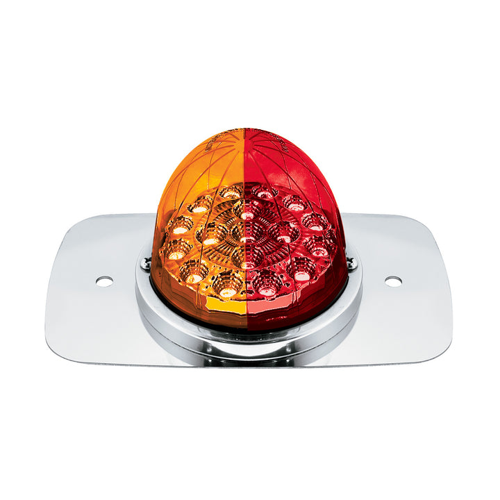 304 Stainless Steel Turn Signal Light Kit W/ 17 LED Double Fury Watermelon For 2008-2017 FL Cascadia - Amber &amp; Red LED